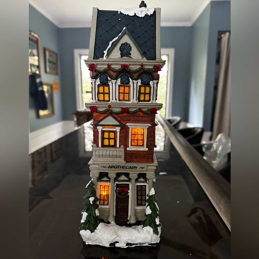 Festive Apothecary Holiday Village House